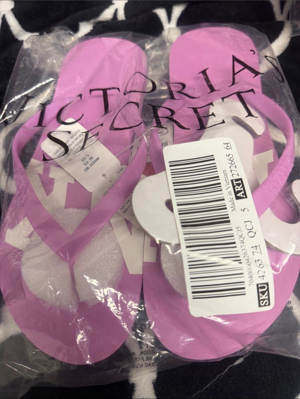 Victoria's Secret Lavender-Pink Flip Flops with Logo